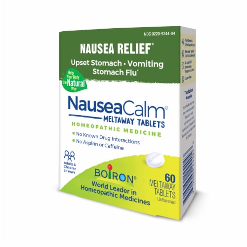 Boiron® NauseaCalm® Natural Relief for Upset Stomach Nausea and Vomiting Perspective: right