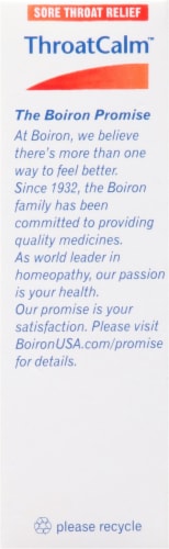Boiron ThroatCalm Sore Throat Relief Meltaway Tablets Perspective: right