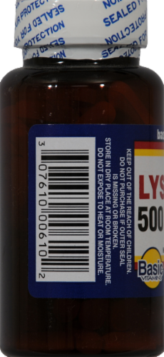 Basic Lysine Tablets 500mg Perspective: right