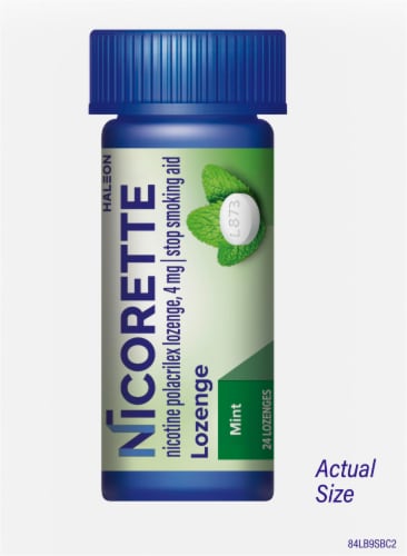 Nicorette® Mint Nicotine Lozenges Perspective: right