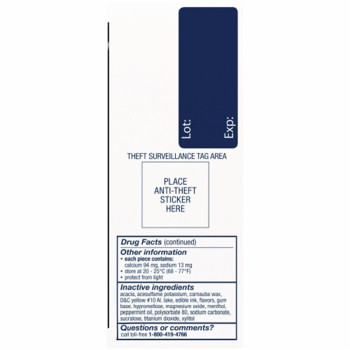 Nicorette Spearmint Burst Nicotine Gum 4mg Perspective: right