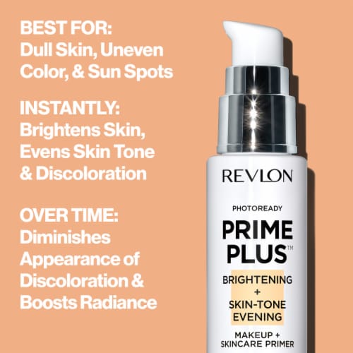 Revlon Photoready Prime Plus Makeup And Skincare Primer 001 Plus Brightening Perspective: right