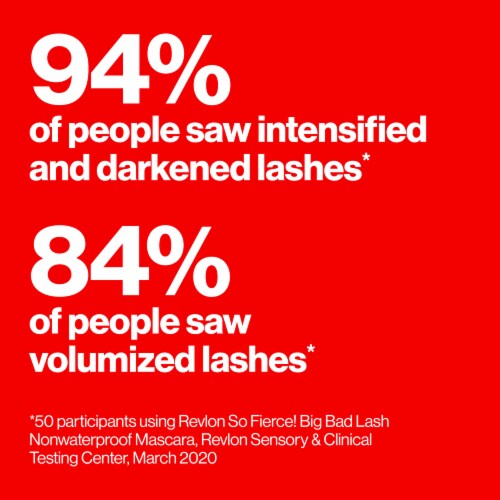 Revlon So Fierce Big Bad Lash Mascara Waterproof 762 Blackest Black Perspective: right