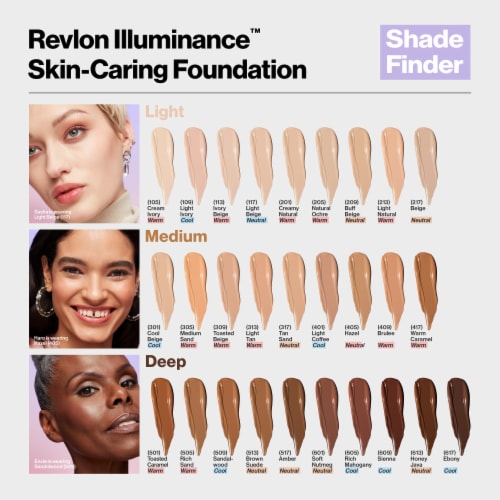 Revlon Illuminance Skin-Caring Foundation 301 Cool Beige Perspective: right