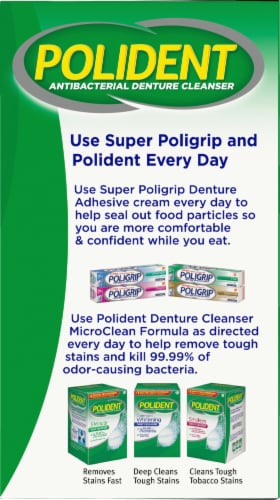 Polident Partials Antibacterial Denture Cleanser Tablets Perspective: right