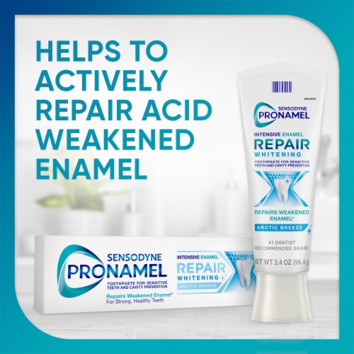 Sensodyne Pronamel Intensive Enamel Repair Whitening Arctic Breeze Toothpaste Perspective: right