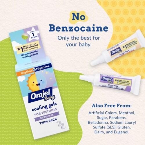 Orajel™ Baby Non-Medicated Teething Cooling Gel Daytime & Nighttime Duo Pack Perspective: right