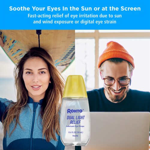 Rohto Dual Light Relief Lubricant Eye Drops - 0.6 fl oz Perspective: right