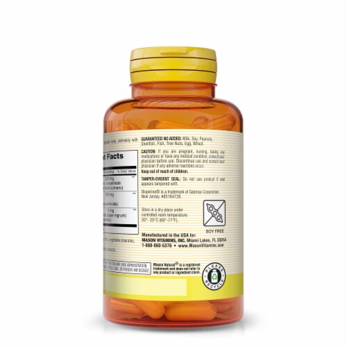 Mason Natural Optimal Absorption Tumeric with Bioperine Capsules Perspective: right