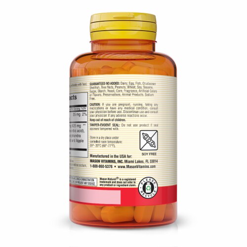 Mason Natural Plant Based Quercetin Tablet Perspective: right