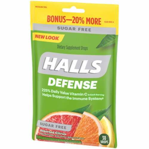 HALLS Sugar Free Assorted Citrus Cough Suppressant Drops Perspective: right