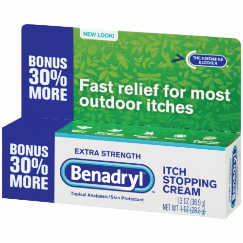 Benadryl Topical Extra Strength Itch Stopping Cream Bonus Perspective: right