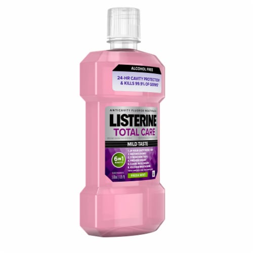 Listerine Total Care Mouthwash Fresh Mint Anticavity Fluoride Oral Rinse with 6 Benefits in 3 Perspective: right