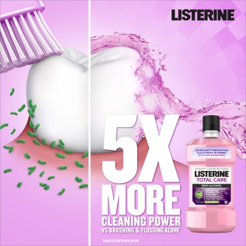 Listerine Total Care Mouthwash Fresh Mint Anticavity Fluoride Oral Rinse with 6 Benefits in 2 Perspective: right