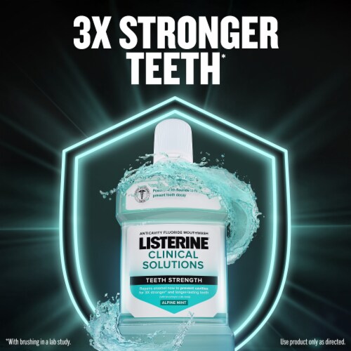 Listerine Clinical Solutions Mouthwash Enamel Strengthening Alpine Mint Oral Rinse Perspective: right