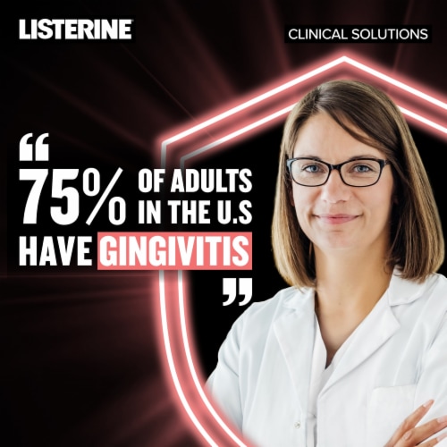 Listerine Clinical Solutions Antiseptic Mouthwash for Gum Health Antigingivitis Icy Mint Oral Rinse Perspective: right