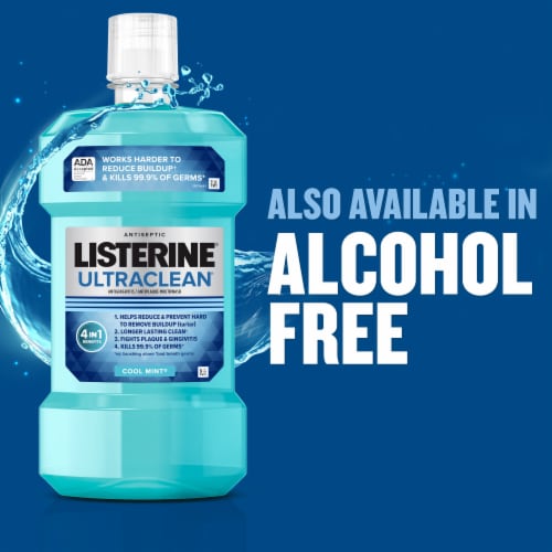 Listerine Ultraclean Antiseptic Mouthwash Cool Mint Oral Rinse with Everfresh Technology Perspective: right