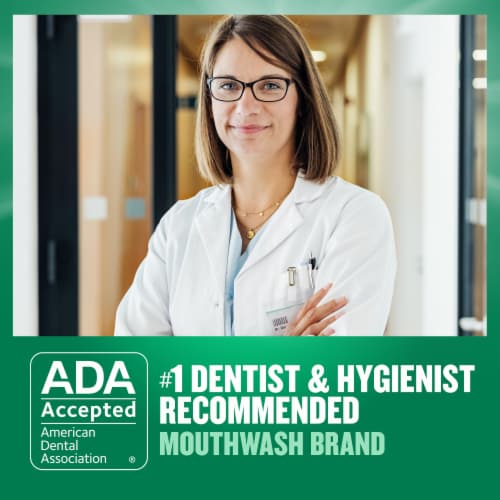 Listerine Antiseptic Mouthwash Freshburst Spearmint Flavor Daily Oral Rinse for Bad Breath Perspective: right