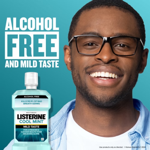 Listerine Zero Alcohol Cool Mint Mouthwash Perspective: right