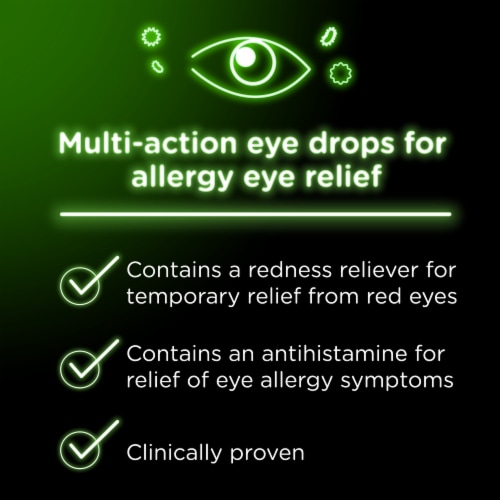 Visine Allergy Eye Relief for red itchy eyes Eye Drops Pheniramine Maleate & Naphazoline HCl Perspective: right