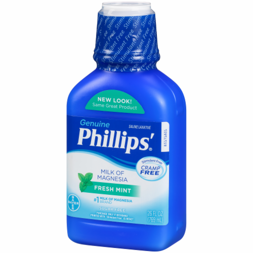 Phillips® Fresh Mint Milk of Magnesia Liquid Laxative Bottle Perspective: right