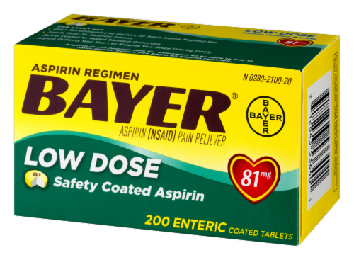 Bayer Low Dose Aspirin Coated Tablets 81 mg Perspective: right