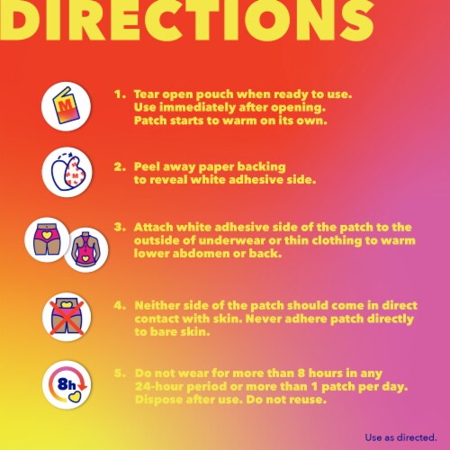 Midol Heat Vibes Menstrual Pain Relief Heat Patches Perspective: right