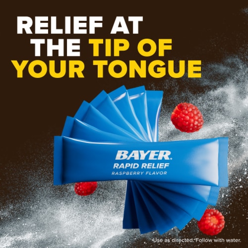 Bayer® Rapid Relief Raspberry Flavored Powder Packs Perspective: right