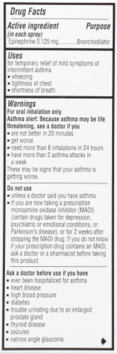 Primatene® MIST Epinephrine Asthma and Allergy Inhalation Aerosol  Perspective: right