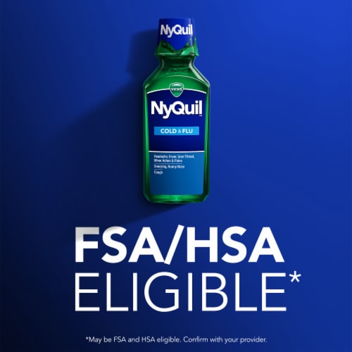Vicks NyQuil Cold and Flu Relief Liquid Medicine Perspective: right