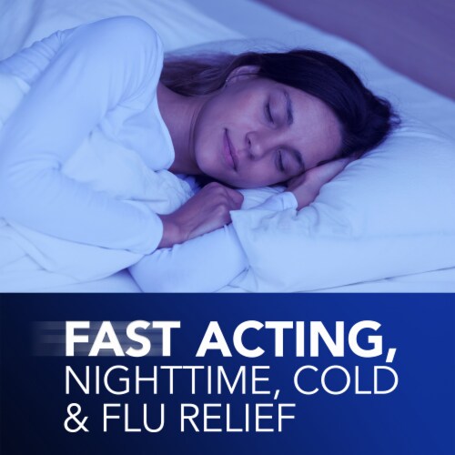 Vicks NyQuil Cold and Flu Relief Liquicaps Medicine Perspective: right