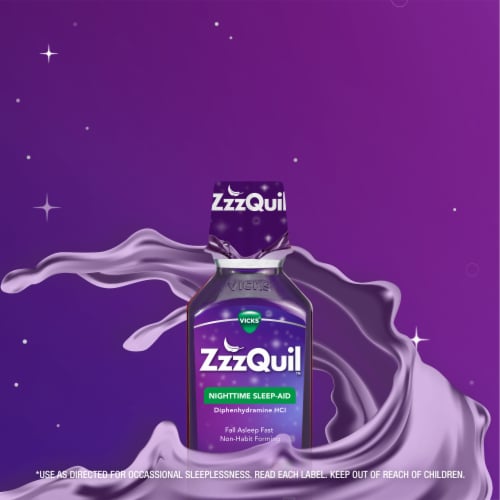 ZzzQuil Nighttime Sleep Aid Liquid Twin Pack Perspective: right
