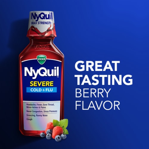 Vicks NyQuil SEVERE Cold & Flu Medicine Perspective: right