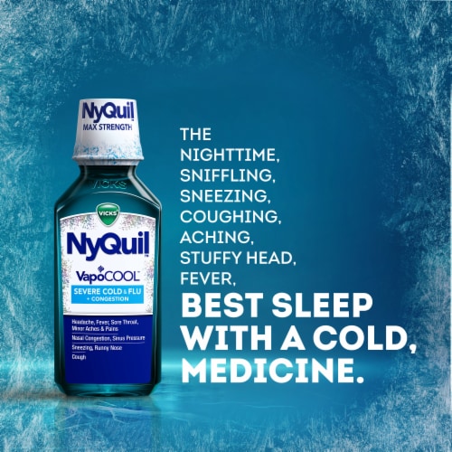 Vicks NyQuil VapoCOOL Severe Cold & Flu + Congestion Medicine Acetaminophen Liquid Perspective: right