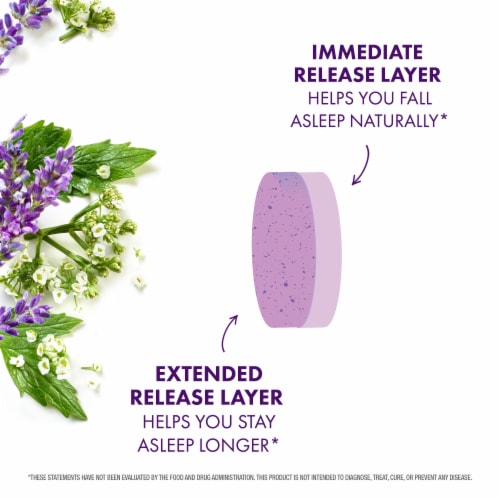 ZzzQuil PURE Zzzs All Night Extended Release Melatonin Sleep Aid Tablets Perspective: right