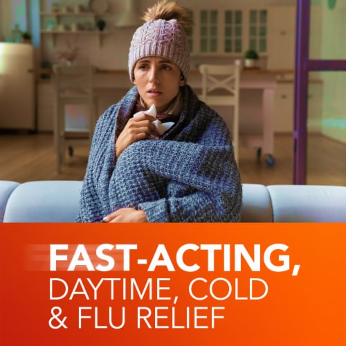 Vicks DayQuil Severe Honey Cold and Flu Medicine Perspective: right