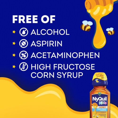 Vicks NyQuil Kids Honey Cold & Cough + Congestion Liquid Perspective: right