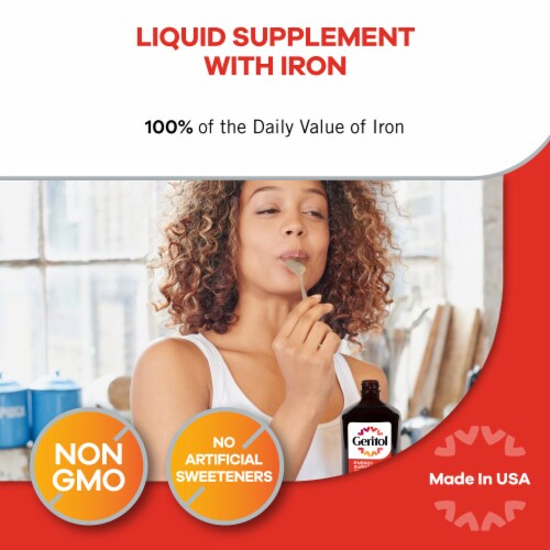 Geritol® Liquid Vitamin and Iron Energy Support Supplement Perspective: right