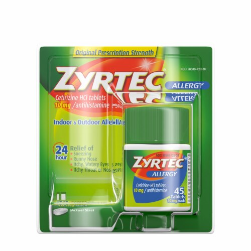 Zyrtec 24 Hour Allergy Relief Tablets With 10 Mg Cetirizine Hcl Perspective: right