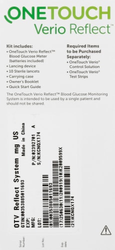 OneTouch Verio Flex Blood Glucose Meter For Sugar Test Kit | Includes Blood  Glucose Monitor, Lancing Device, 10 Sterile Lancets, and Carrying Case