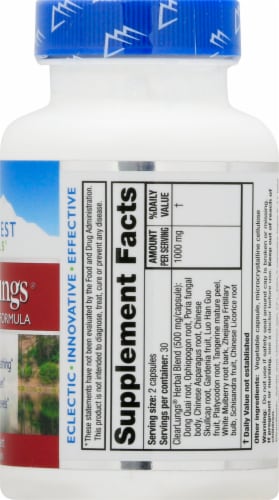 Ridgecrest Herbals Clear Lungs Capsules Perspective: right