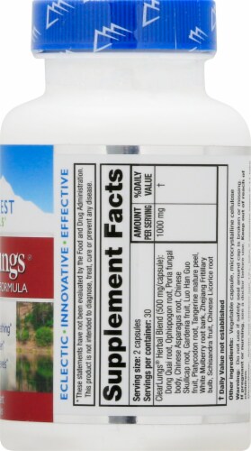 Ridgecrest Herbals Clear Lungs Capsules Perspective: right