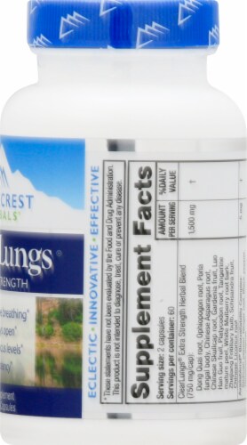 Ridgecrest Herbals ClearLungs Extra Strength Vegan Capsules Perspective: right