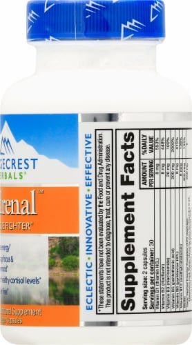 Ridgecrest Herbals Adrenal Fatigue Fighter Vegan Capsules Perspective: right