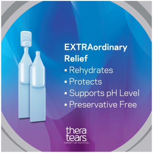 TheraTears Extra Dry Eye Therapy Preservative Free Eye Drop Vials Perspective: right