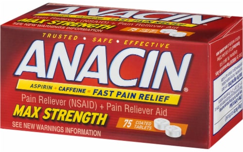 Anacin Max Strength Fast Pain Relief Tablets Perspective: right