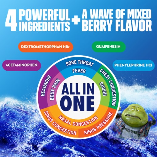 Mucinex Fast Max Maximum Strength Cold & Flu All in One Liquid Perspective: right