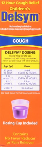 Delsym® 12hr Children's Grape Cough Relief Cough Suppressant Liquid Perspective: right