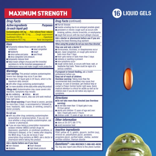 Mucinex Fast-Max Cold & Flu All-in-One Liquid Gels Perspective: right