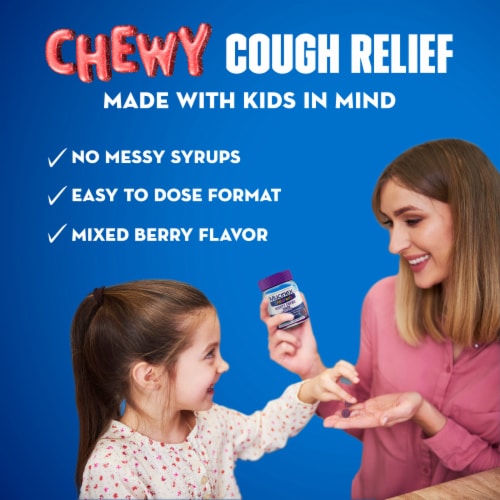 Mucinex Children's Mighty Chews Nighttime Cough Medicine for Kids Perspective: right
